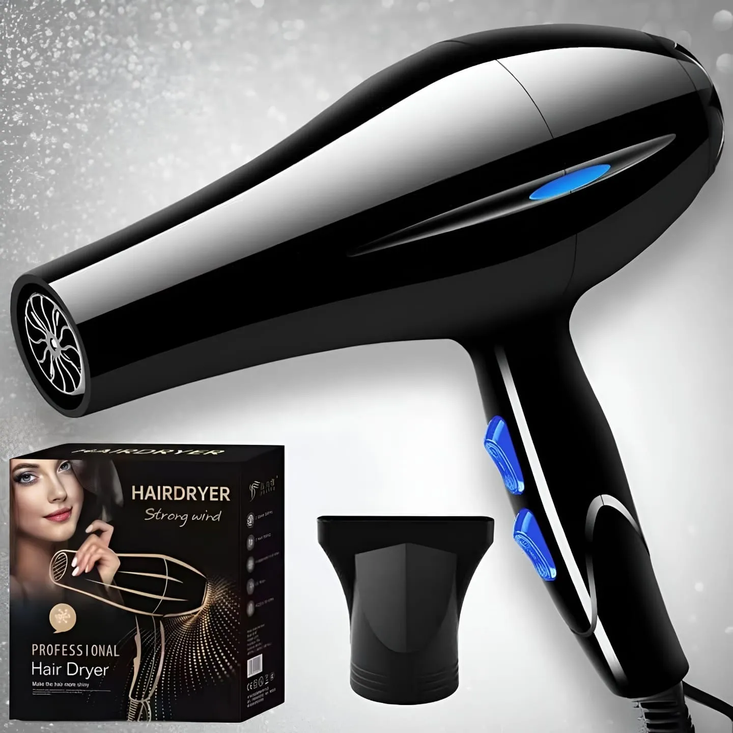 Professional salon hair dryer with concentrator