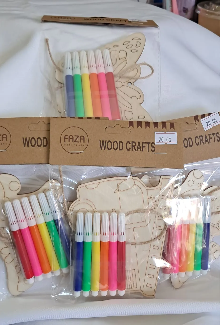 DIY wooden craft ornaments with markers