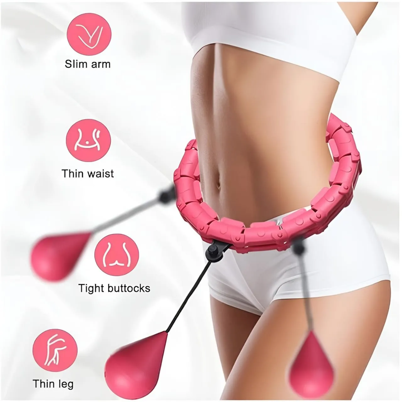 Fitness hula hoop with weighted balls