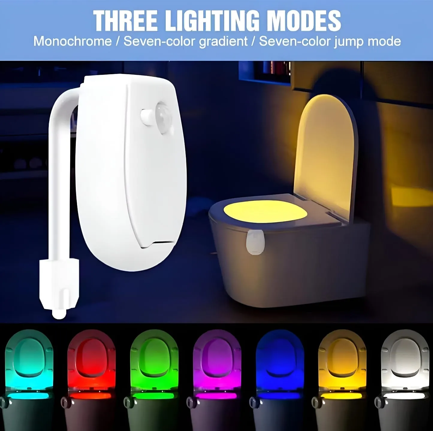 LED toilet bowl light with multiple colors